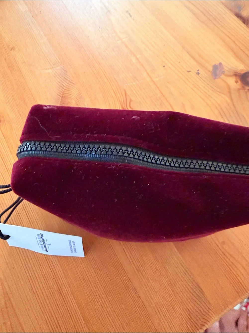 Yves Saint Laurent Burgundy Velvet Makeup Pouch